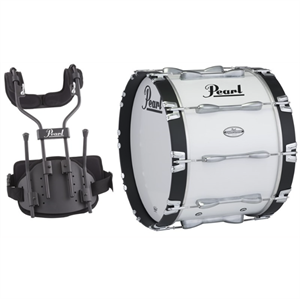 26x14 Championship Marching Bass Drum w/CXB-1 Marching Bass Air Frame Carrier - White